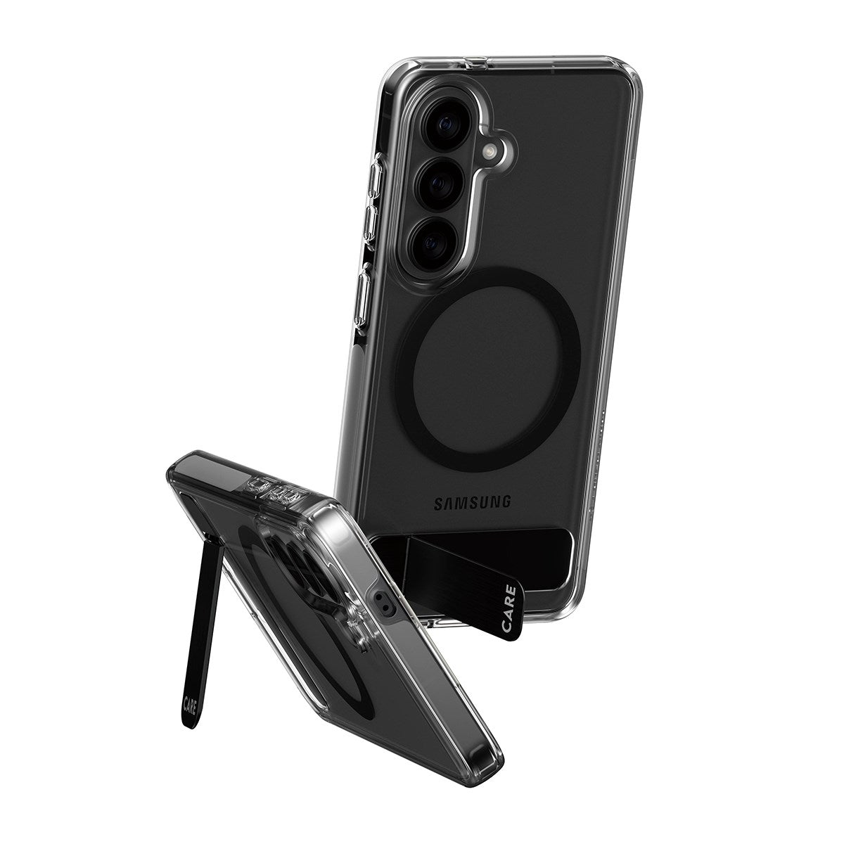 CARE™ by PanzerGlass® Kickstand Case Transparent m. Qi Samsung Galaxy S26